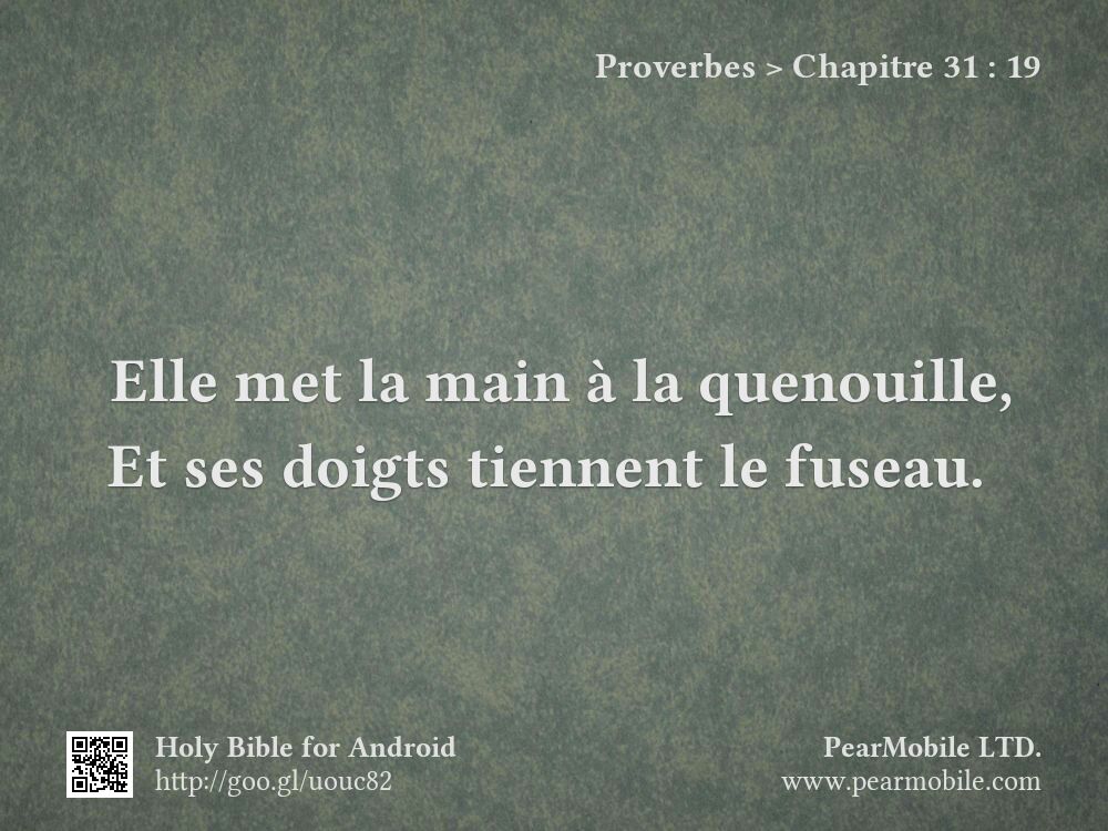 Proverbes, Chapitre 31:19